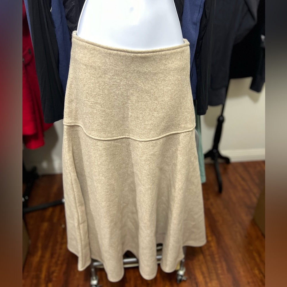OGL Cashmere-like Flared Maxi Skirt - Picture 3 of 10